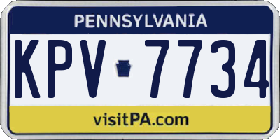PA license plate KPV7734