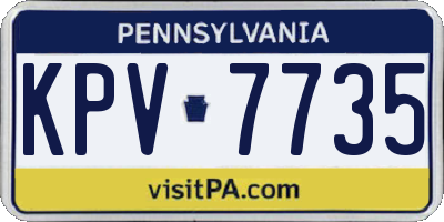 PA license plate KPV7735