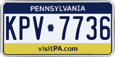 PA license plate KPV7736