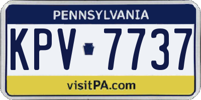 PA license plate KPV7737