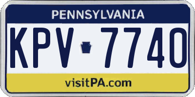 PA license plate KPV7740