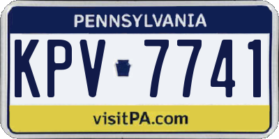 PA license plate KPV7741