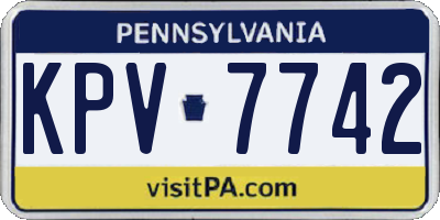 PA license plate KPV7742