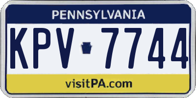 PA license plate KPV7744