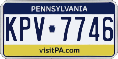 PA license plate KPV7746