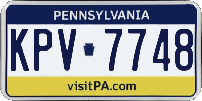 PA license plate KPV7748