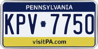 PA license plate KPV7750