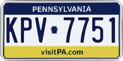 PA license plate KPV7751