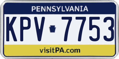 PA license plate KPV7753