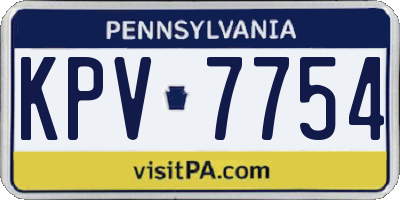 PA license plate KPV7754