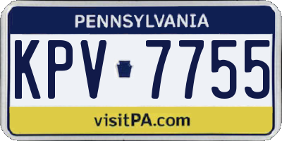 PA license plate KPV7755