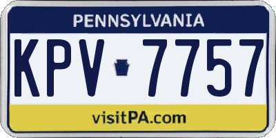 PA license plate KPV7757