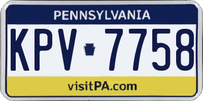 PA license plate KPV7758