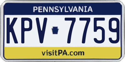 PA license plate KPV7759