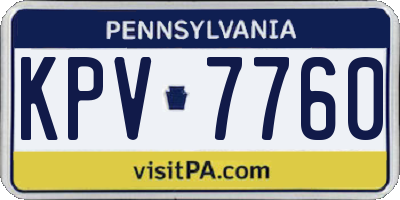 PA license plate KPV7760