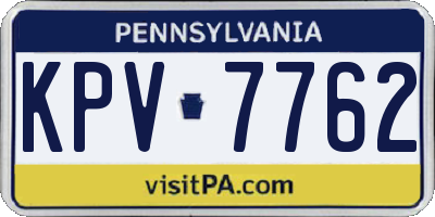 PA license plate KPV7762
