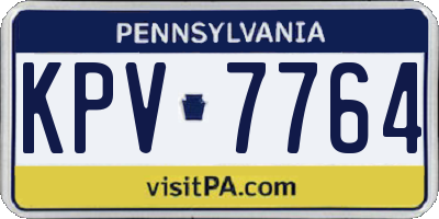 PA license plate KPV7764
