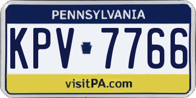 PA license plate KPV7766