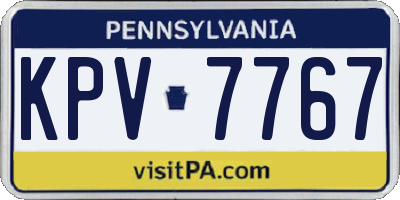 PA license plate KPV7767
