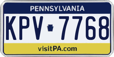 PA license plate KPV7768