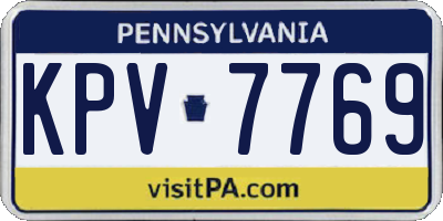 PA license plate KPV7769