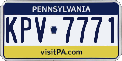 PA license plate KPV7771