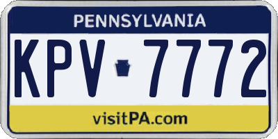 PA license plate KPV7772