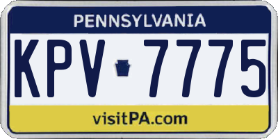 PA license plate KPV7775