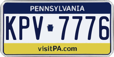 PA license plate KPV7776