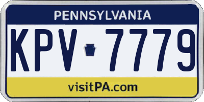 PA license plate KPV7779