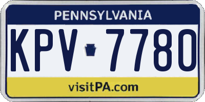 PA license plate KPV7780