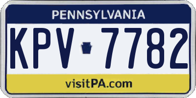 PA license plate KPV7782