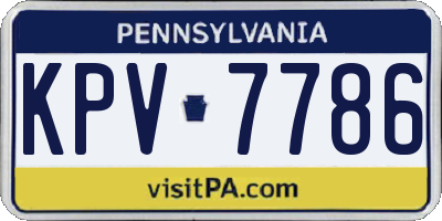 PA license plate KPV7786