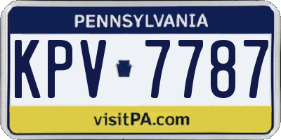 PA license plate KPV7787