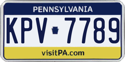 PA license plate KPV7789