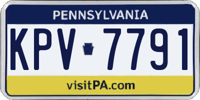 PA license plate KPV7791