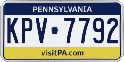 PA license plate KPV7792