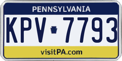 PA license plate KPV7793