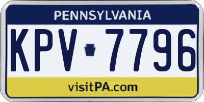 PA license plate KPV7796