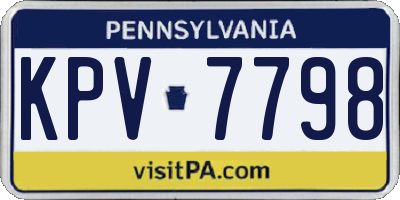 PA license plate KPV7798