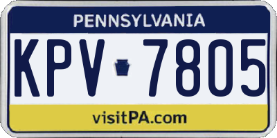 PA license plate KPV7805