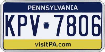 PA license plate KPV7806