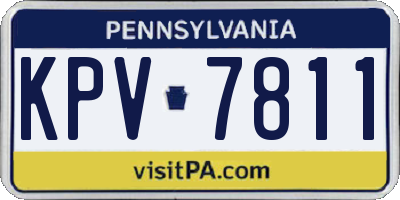 PA license plate KPV7811