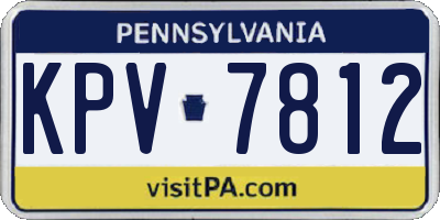 PA license plate KPV7812