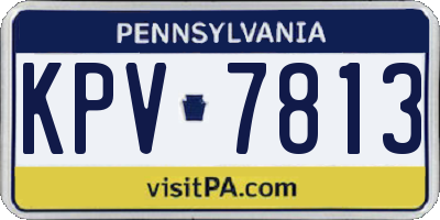 PA license plate KPV7813