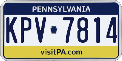 PA license plate KPV7814
