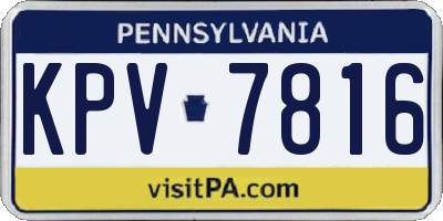 PA license plate KPV7816