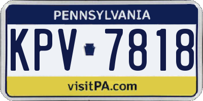 PA license plate KPV7818
