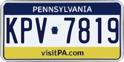 PA license plate KPV7819