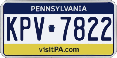PA license plate KPV7822
